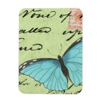 Blue-Winged Butterfly on Teal Postcard
