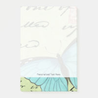 Blue-Winged Butterfly on Teal Postcard