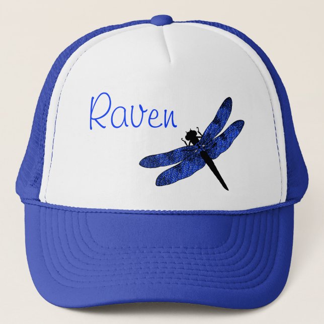 Blue Winged Dragonfly Trucker Hat (Front)