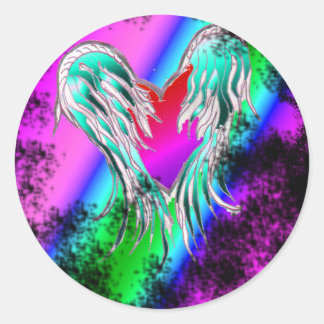 blue winged  heart stickers