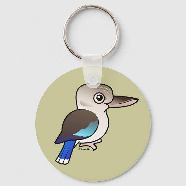 Blue-winged Kookaburra Key Ring (Front)