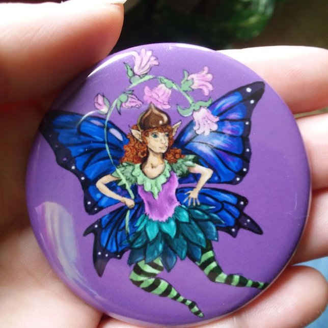 Blue Winged Pixie 3 Cm Round Badge (Creator Uploaded)