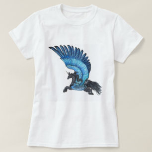 Blue Winged Unicorn Shirt with No Border