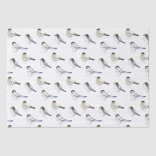 Blue Winged Winter Warbler Birds Tissue Paper