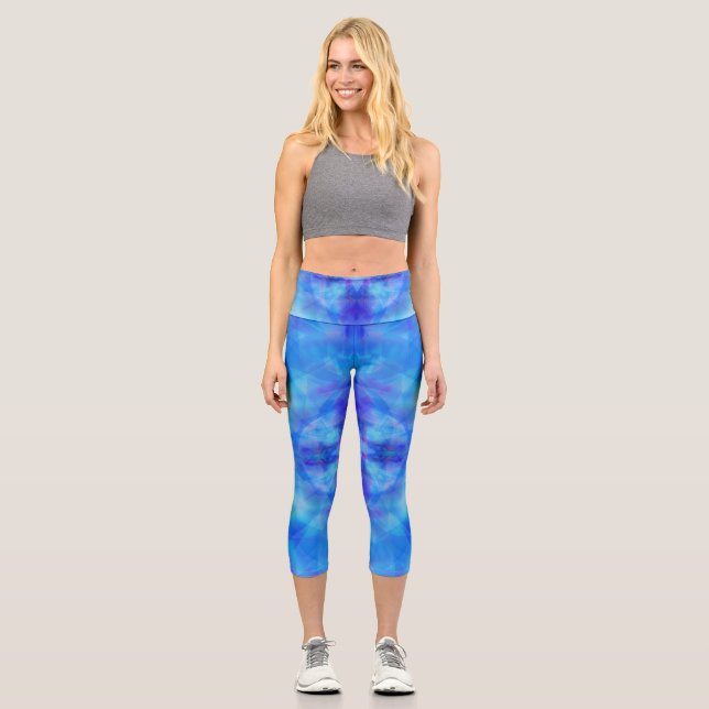 Blue Wings Capri Leggings (Front)