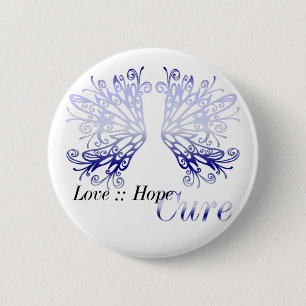 Blue Wings : Love Hope Cure Rheumatoid Arthritis 6 Cm Round Badge