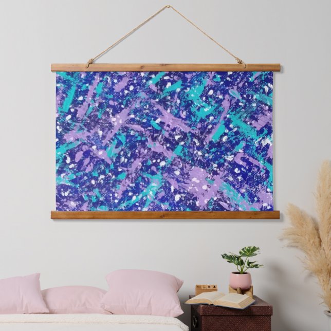 Blue Winter Abstract Hanging Tapestry (Bedroom)