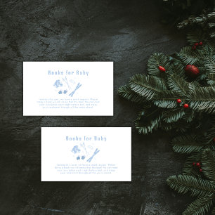 Blue Winter Après Bébé Ski Books For Baby Shower  Enclosure Card