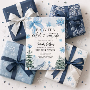 Blue Winter Baby Shower Invitation