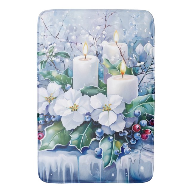 Blue Winter Bath Mat (Front Vertical)