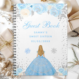 Blue Winter Blonde Hair Princess Sweet Sixteen Notebook