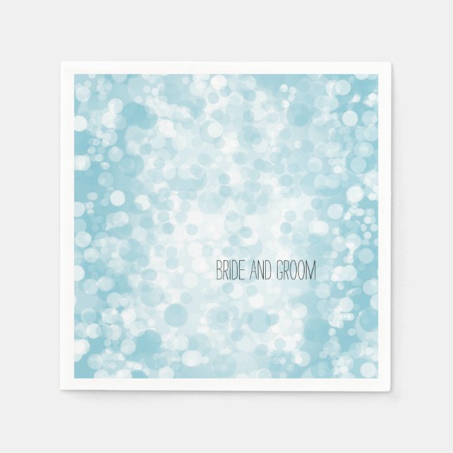 Blue Winter Bokeh Napkin (Front)