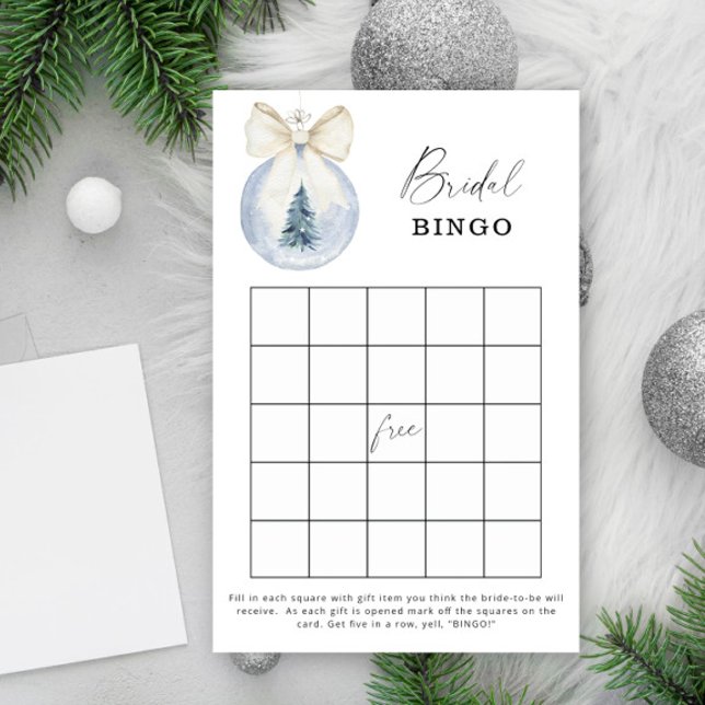 Blue winter bridal shower bingo game (Creator Uploaded)