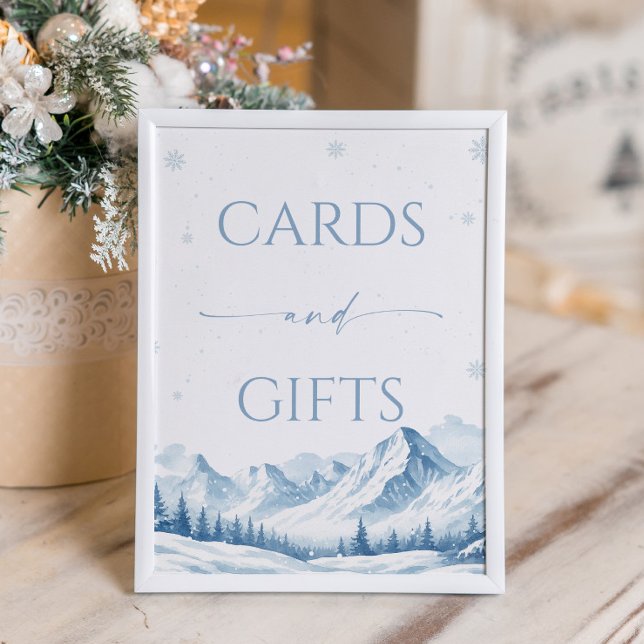 Blue Winter Bridal Shower Cards and Gifts  Poster (Creator Uploaded)