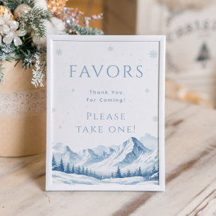 Blue Winter Bridal Shower Favour Poster