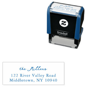 Blue Winter Christmas, Matching Return Address Self-inking Stamp