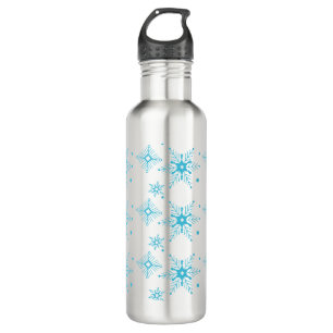 Blue Winter Christmas Whimisical Snowflakes 710 Ml Water Bottle