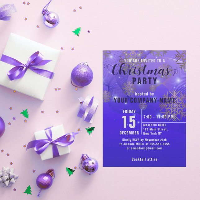 Blue Winter Corporate Christmas Party Invitation (Creator Uploaded)