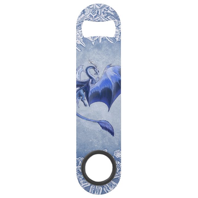 Blue Winter Dragon Fantasy Nature Art (Front)