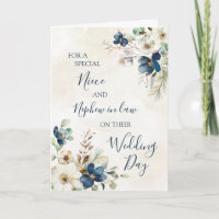 Blue Winter Floral Wedding Day Niece Nephew in Law