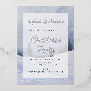 Blue Winter Forest Overlay Christmas Party Real