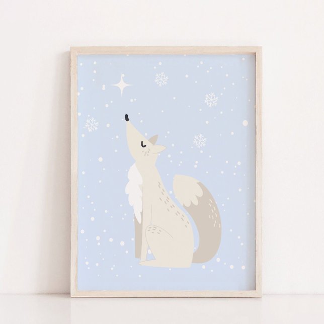 Blue Winter | Fox Arctic Animal Nursery Decor (Blue Winter | Fox Arctic Animal Nursery Decor Hanging Tapestry)