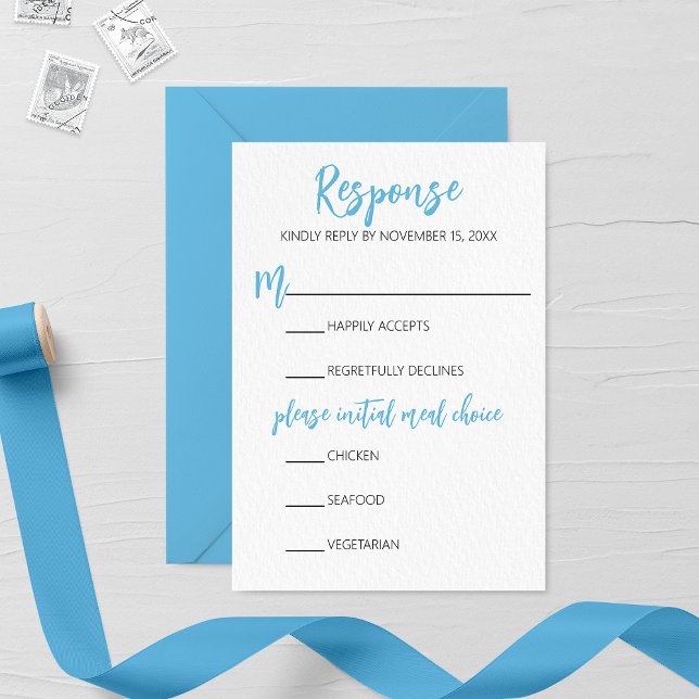 Blue Winter Frost Wedding RSVP Card (Creator Uploaded)