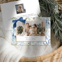Blue Winter Grandmillenial Landscape Family Photo