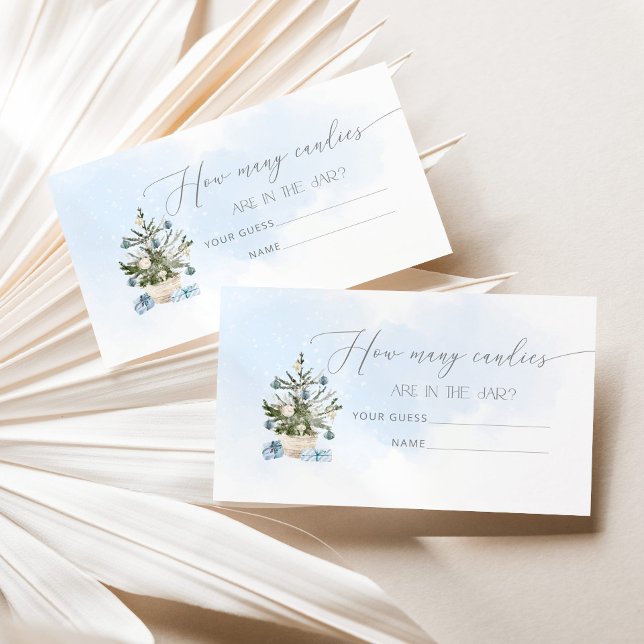 Blue winter guess how many candies card (Creator Uploaded)