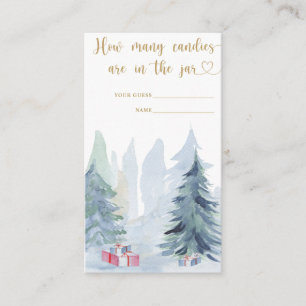 Blue winter guess how many candies enclosure card