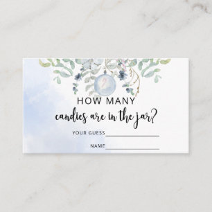 Blue winter guess how many candies enclosure card