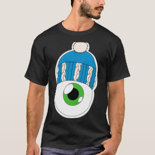 Blue Winter Hat Eyeball Green Iris T-Shirt