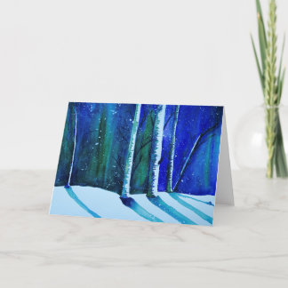 Blue Winter Holiday Card