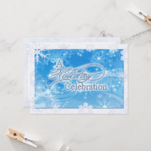 Blue Winter Holiday Celebration Invitation