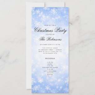 Blue Winter Holiday Invite w/ Program & Menu