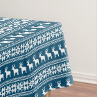 Blue Winter Holiday Snowflake Reindeer Pattern