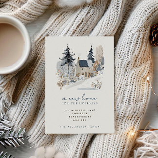 Blue Winter House Moving Announcement