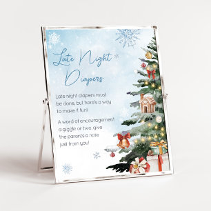 Blue Winter It's Cold Outside Late Night Diapers Poster