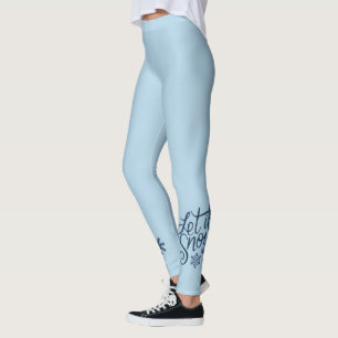 Blue Winter Let it Snow Leggings