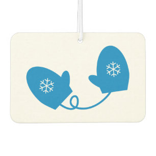 Blue Winter Mittens Snowflake Car Air Freshener