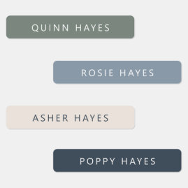 Blue Winter Name Labels
