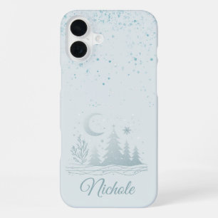 Blue Winter Night iPhone 16 Plus Case