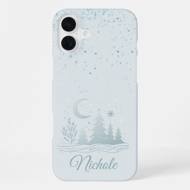 Blue Winter Night iPhone Case (Back)