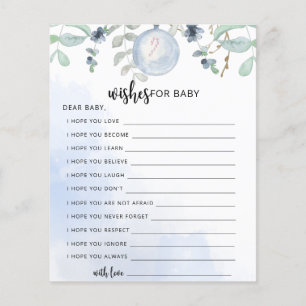 Blue Winter Party game wishes for baby game