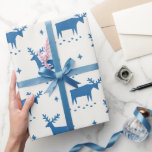 Blue Winter Reindeer | Modern Christmas Pattern Wrapping Paper<br><div class="desc">Wrap your gifts in wintry charm with this blue Christmas wrapping paper featuring a hand drawn reindeer pattern. The soft blue tone and simple woodland motif bring a peaceful, Nordic feel to your holiday gifting. Perfect for wrapping presents, gift boxes, and party favours with a modern or minimalist winter style....</div>