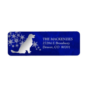 Blue Winter Retriever Return Address Label