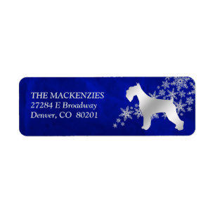 Blue Winter Schnauzer Return Address Label