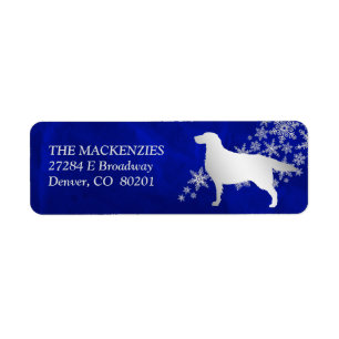 Blue Winter Setter Return Address Label