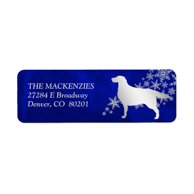 Blue Winter Setter Return Address Label (Front)