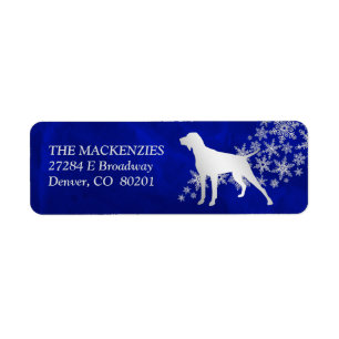 Blue Winter Shorthaired Pointer Return Address Label